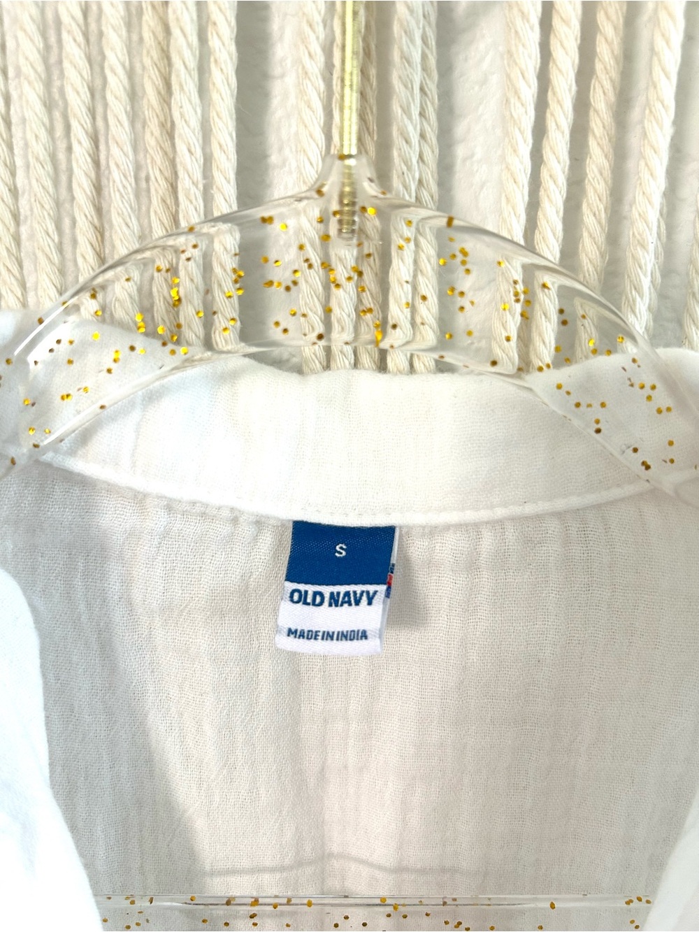 Old navy White Gauze Button Front Collared Lightweight Cotton Short Sleeve Top - Picture 5 of 10